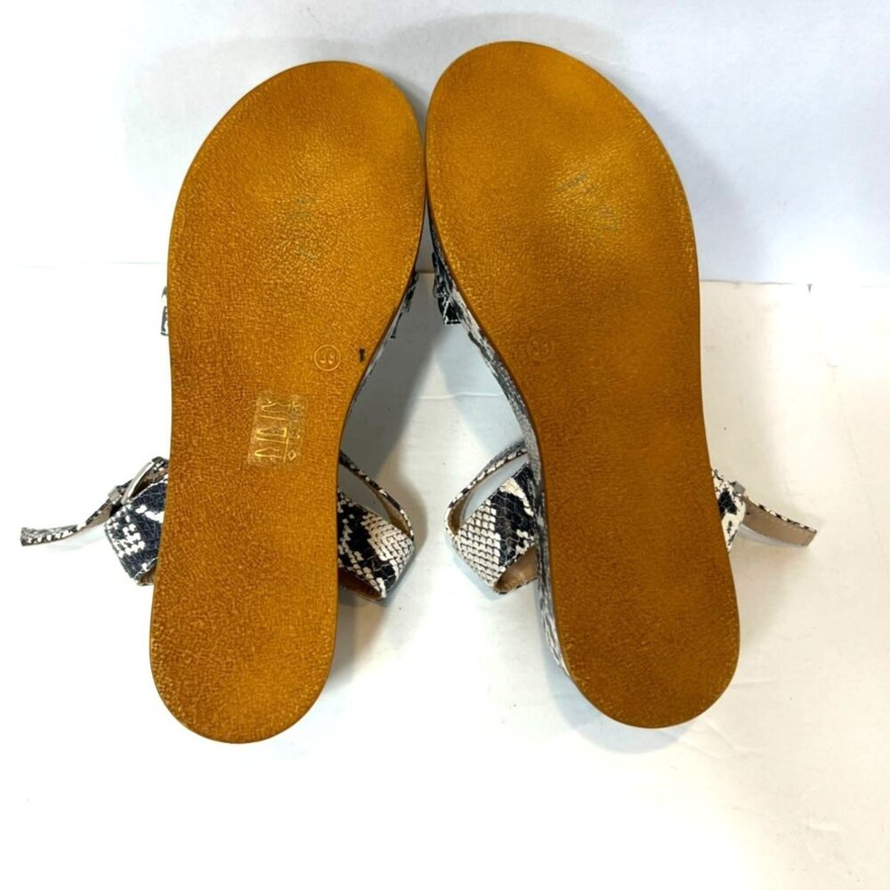 Beutiisoles Black Python Platform Sandals Matte B… - image 5